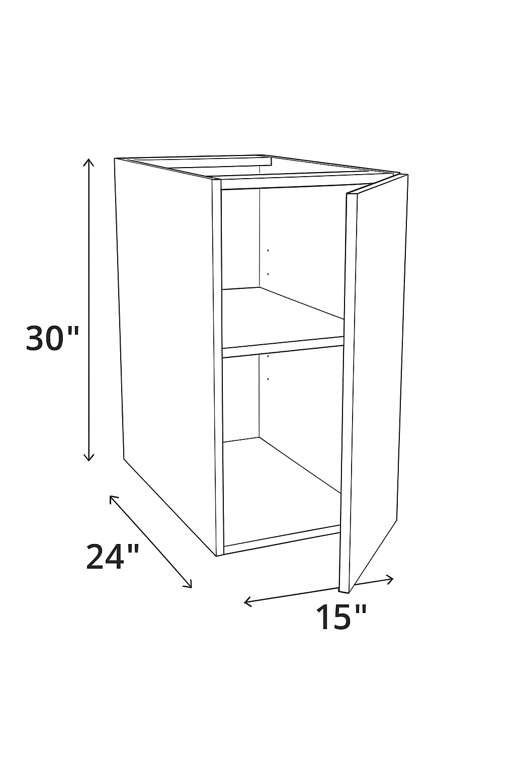 15 Inch Base Cabinet 1 Door (Code - BC130)