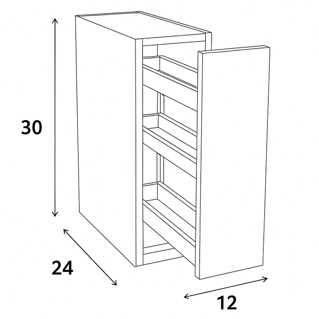 12 Inch Base Cabinet For Spices (Code - BC123)