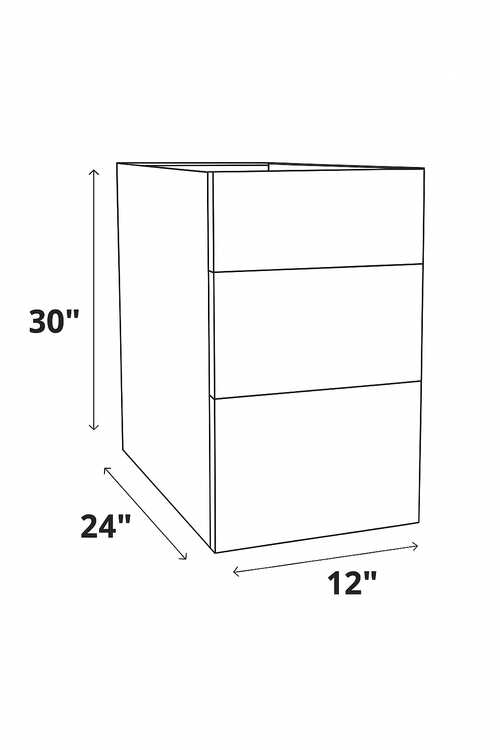 12 Inch Base Cabinet 3 Drawers (Code - BC122)