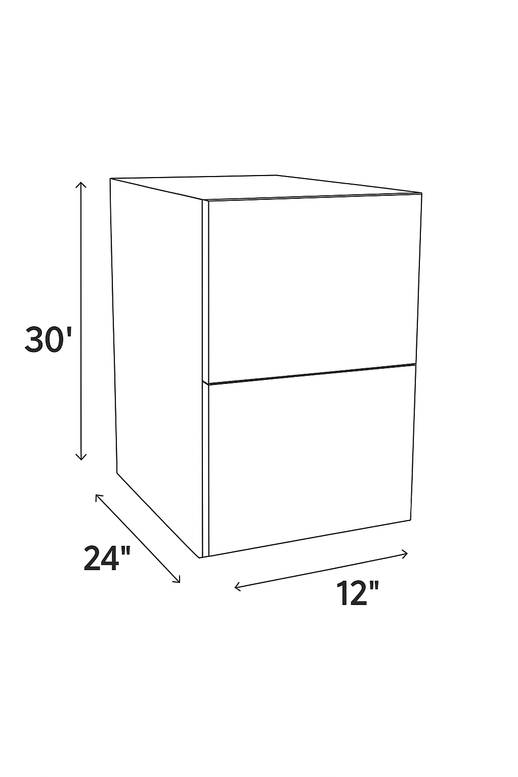 12 Inch Base Cabinet 2 Drawers (Code - BC126)