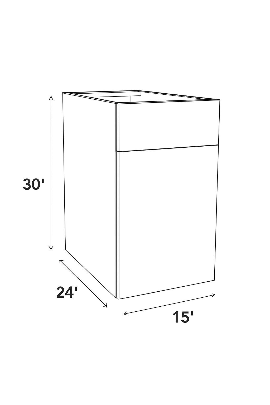 15 Inch Base Cabinet 1 Drawer w 1 Door (Code - BC129)